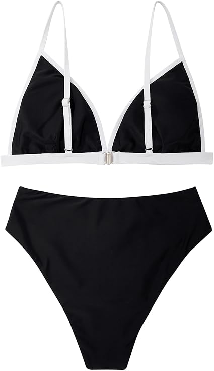 SUUKSESS Women Triangle High Cut Bikini Sets Sexy High Waisted 2 Piece Swimsuit